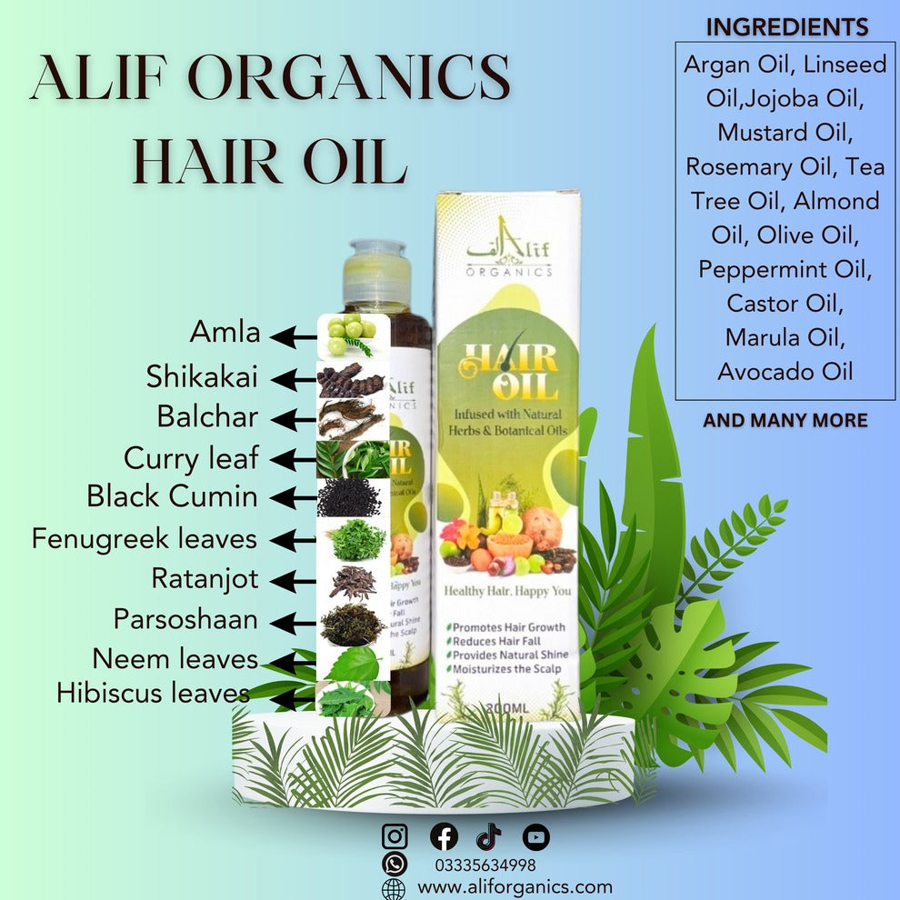 ALIF ORGANIC HAIR OIL 200ML
